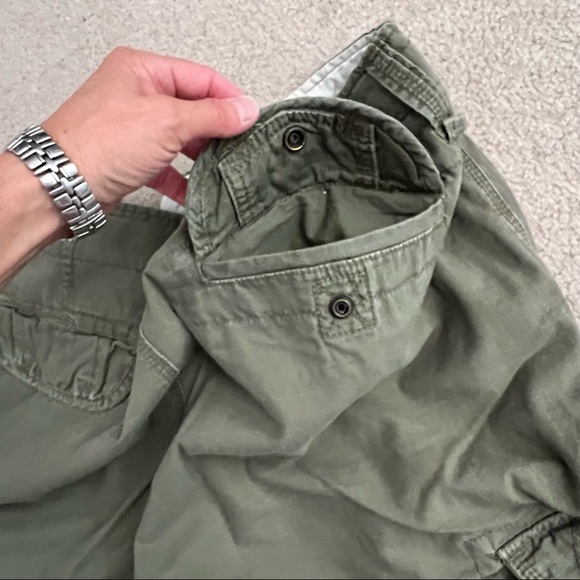 Vintage 1990s Polo Jeans Company 1967 Military Green Paratrooper Cargo Shorts - Picture 7 of 10